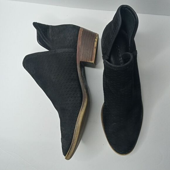 Lucky Brand Baley Black Perforated Leather Booties - Picture 5 of 8